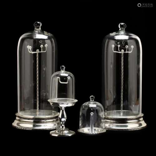 Four Contemporary Bell Jar Jewelry Displays