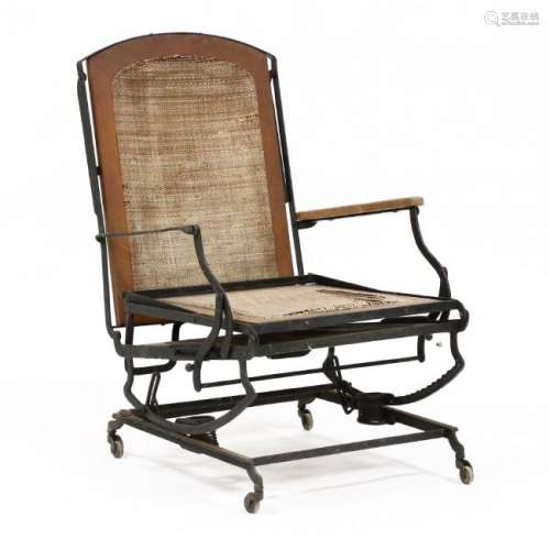 Unusual Early Industrial Platform Rocker/Lounge Chair