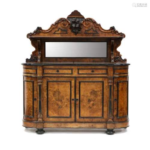 Continental Victorian Burled Sideboard