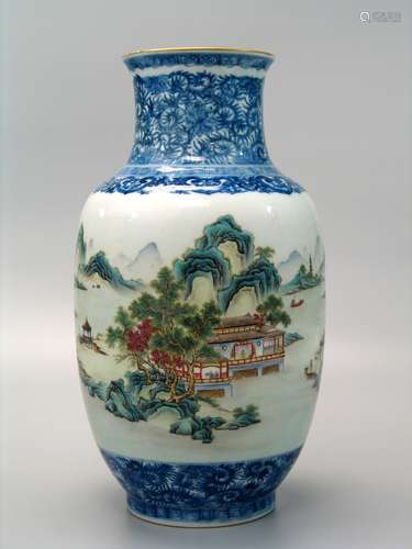 Chinese famille rose porcelain vase, Qianlong mark.