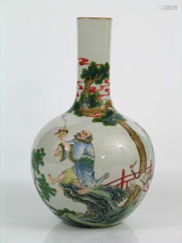 Chinese famille rose porcelain vase, Jiaqing mark.