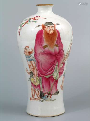 Chinese famille rose porcelain vase, Jiaqing mark.