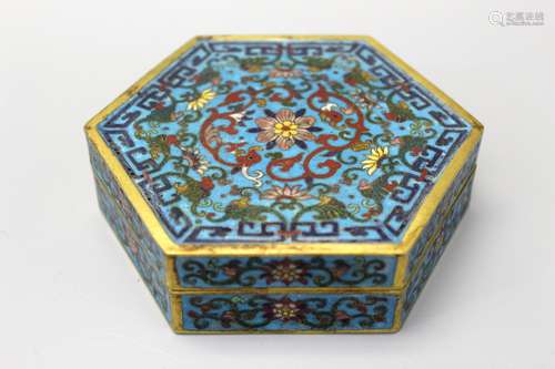 Chinese cloisonne box, Qianlong mark.