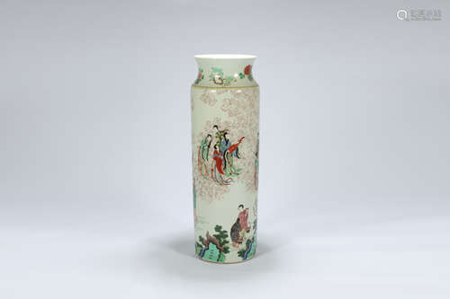 Chinese famille verte porcelain vase.