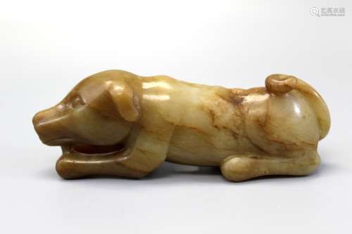 Chinese carved russet jade dog.
