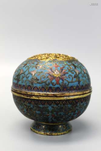 Chinese cloisonne box, Qianlong mark.