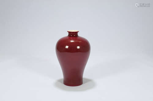 Chinese red glaze porcelain Meiping vase, Yongzheng