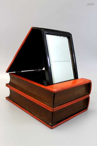 Chinese lacquered mirror box.