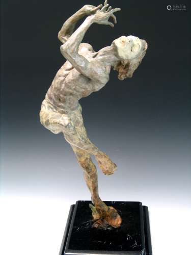 Flutist, Bronze Sculpture, bears the signature of