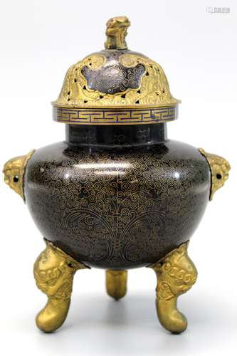 Chinese cloisonne incense burner.