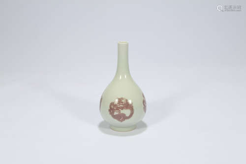 Chinese underglaze porcelain vase, Qianlong mark.