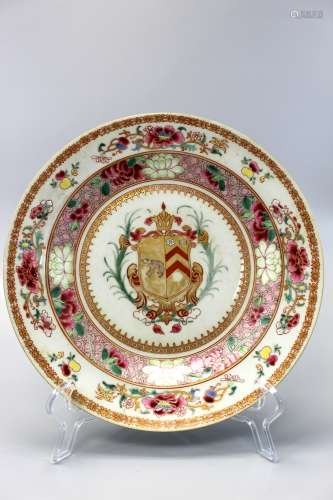 Chinese armorial porcelain plate, 18th Century.