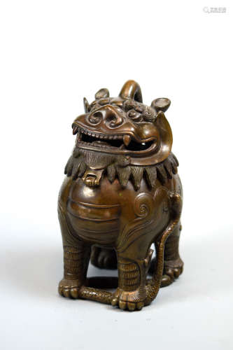 Chinese Bronze Foolion Censer
