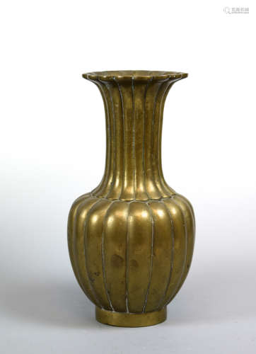 Chinese Lobbed Bronze Vase