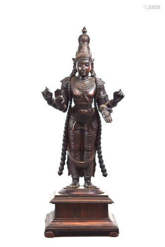 Indian Wood Vishnu in Standing Pose