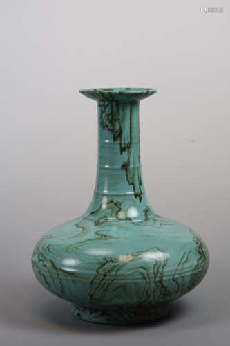 Chinese Porcelain Vase with Unusual Rock and Cloud Scene