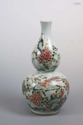 Chinese Familel Verte Porcelain Doube Gourd Vase