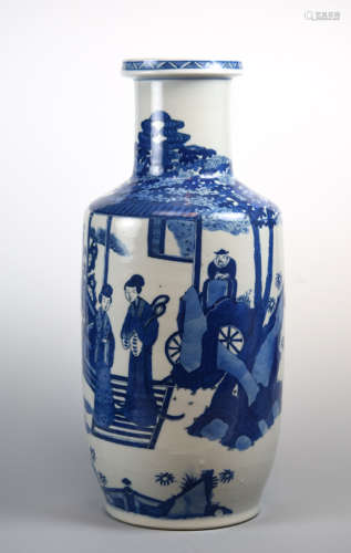 Chinese Blue White Porcelain Rouleat Vase