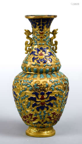 Chinese Enamle Vase with Gilt