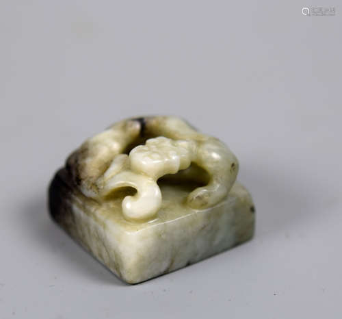 Chinese Jade Seat with Dragon