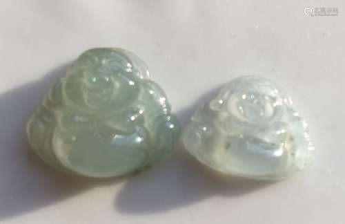 Pair of translucent Jadeite Buddha Pendant