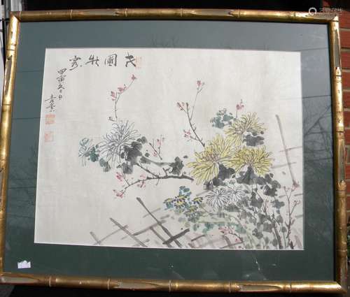 Vintage Chinese Painting of Flowers