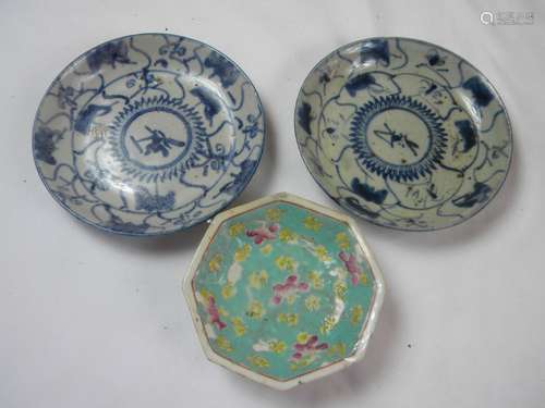 Three Antique Chinese Plates