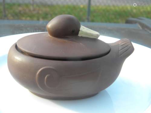 Antique Chinese Yixing Zisha Duck Bowl