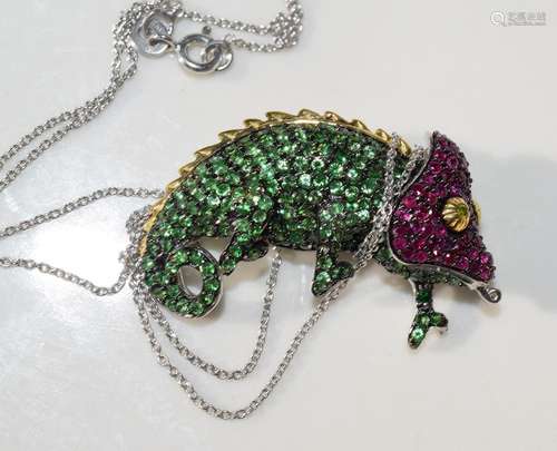 Vintage Chamelion Silver Pendant