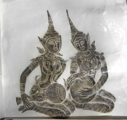 Antique Two Buddhas' Figure