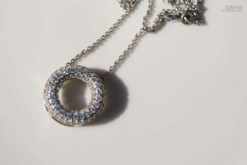 Vintage Silver Donut Pendant with Silver Chain