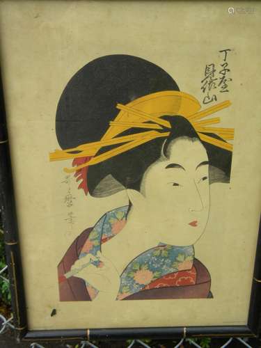 Japanese Print of a Beauty Framed