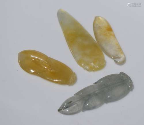 Four Natural Jadeite Pendants