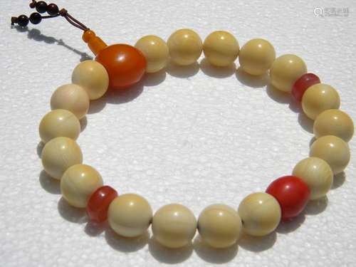 Antique Chinese Coral Bead Bracelet