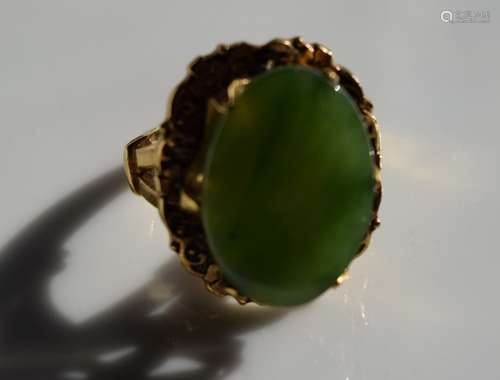 Vintage Green Jade Ring