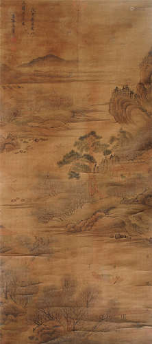 王石谷（1632～1717） 山水 立轴 设色绢本