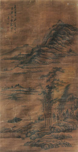 查士标（1615～1698） 山水 立轴 水墨绢本
