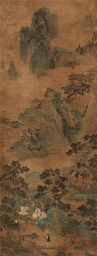 仇英（1494～1552） 山水人物 立轴 设色绢本