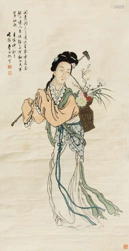 费丹旭（1802～1850） 仕女 立轴 设色纸本