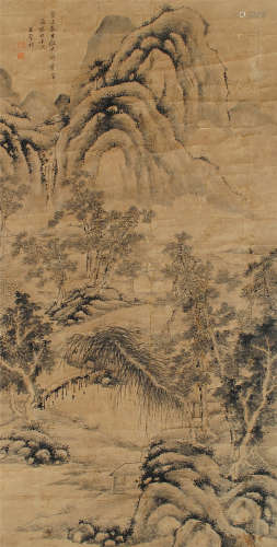 王原祁（1642～1715） 山水 立轴 设色纸本