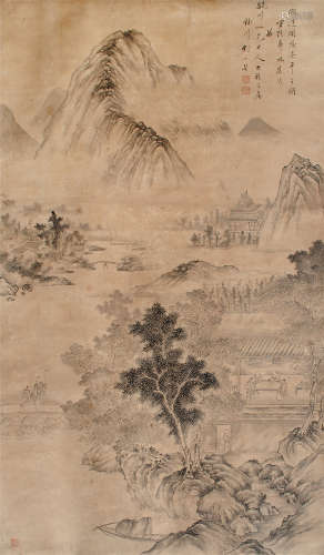 刘小琴（清） 山水 立轴 水墨纸本