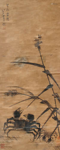 八大山人（1626～1705） 螃蟹 立轴 水墨纸本