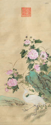 靖康（1126～1127） 花卉 立轴 设色纸本