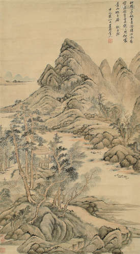 吴历（1632～1718） 山水 立轴 设色纸本