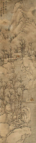 王石谷（1632～1717） 雪景山水 立轴 设色纸本