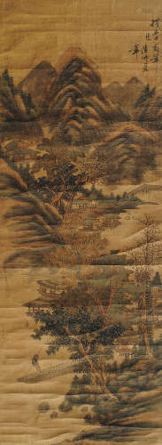 陆师道（1511～1574） 山水 立轴 设色绢本