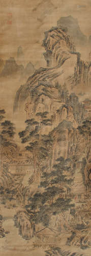 沈周（1427～1509） 山水 立轴 设色绢本