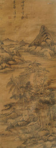 董其昌（1555～1636） 山水 立轴 水墨绢本