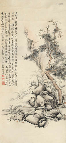 恽寿平（1633～1690） 山水 立轴 设色纸本