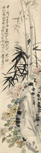 蒲华（1832～1911） 花卉 立轴 设色纸本